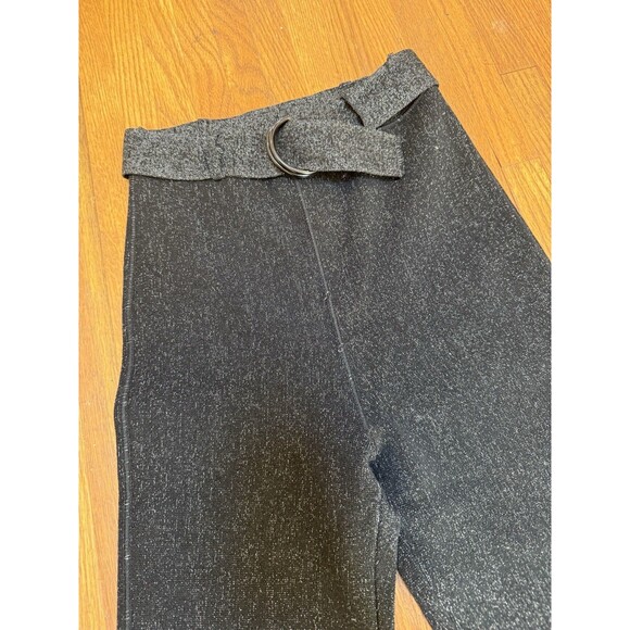 Jean Paul Gaultier Classique High Waist Belted Metallic Black Silver Pants Sz S - Picture 12 of 12